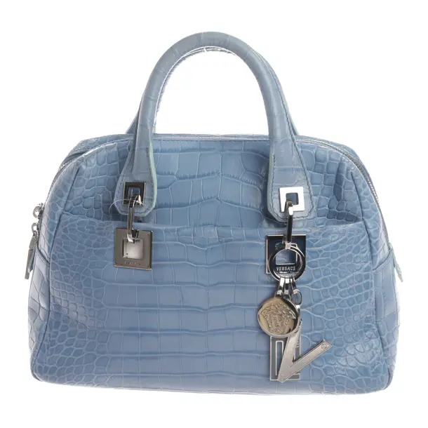 Handtasche, in Hellblau, Leder, Versace