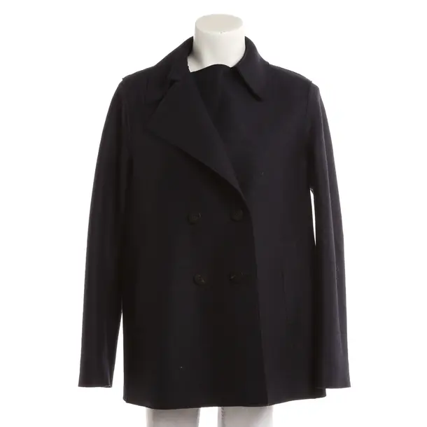 Mid-Season Jacket, in Navy, Wool, Harris Wharf London