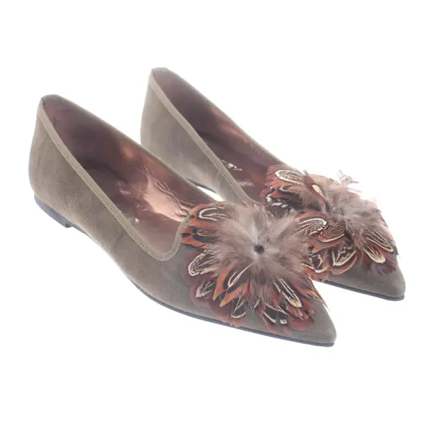 Ballet Flats, in Dark Green, Lodenfrey