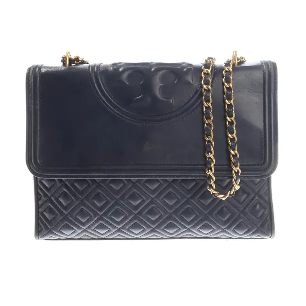 Schultertasche, in Navy, Leder, Tory Burch