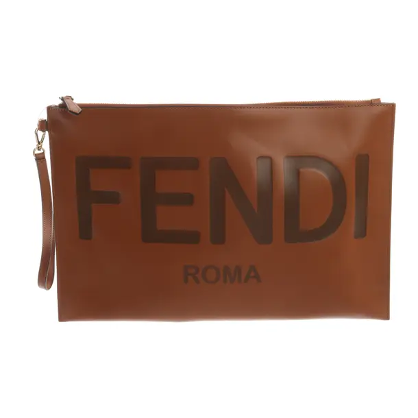 Clutch Bag, in Brown, Leather, Fendi