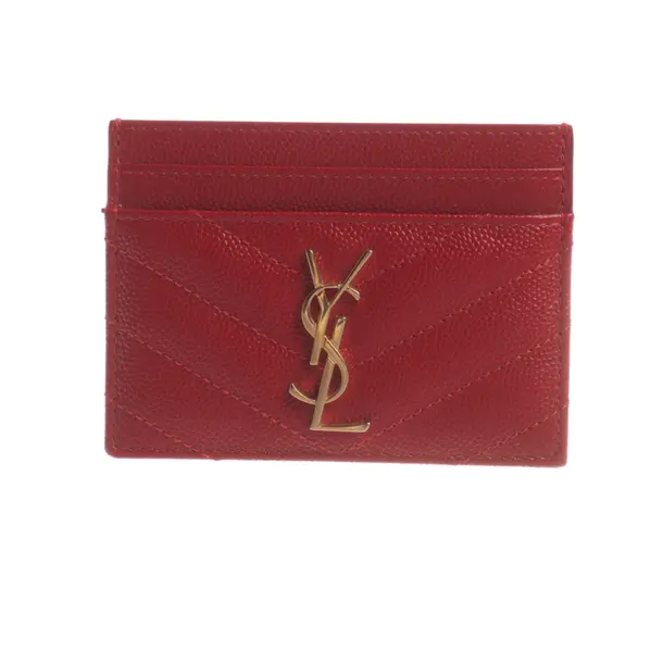 Custodia per schede, in Rosso, Pelle, Saint Laurent