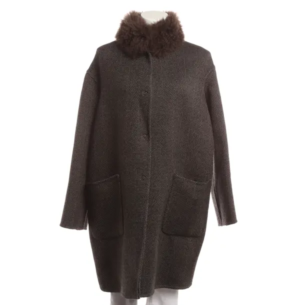 Reversible Coat, in Dark Brown, Wool, Manzoni 24