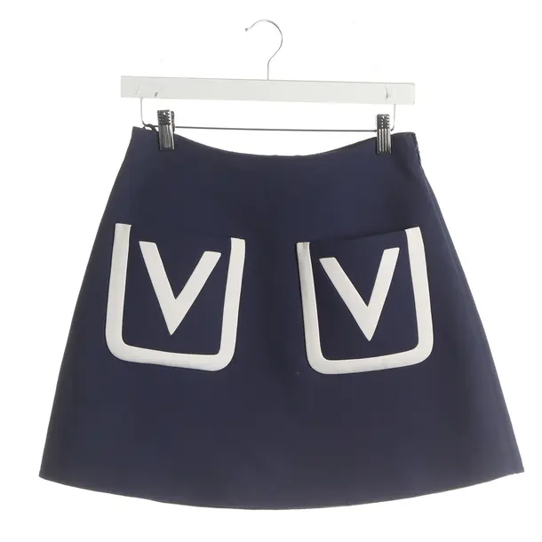 Skirt, in Navy, Wool, Valentino