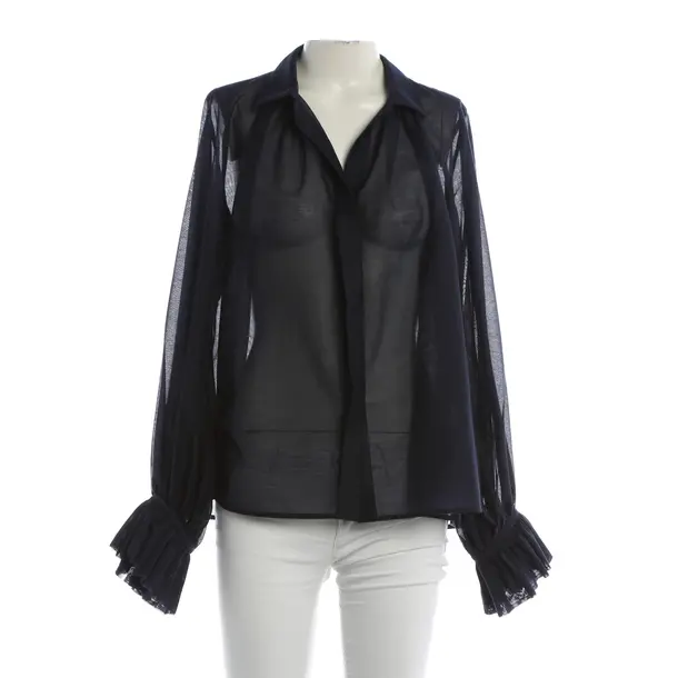 Blouse, in Navy, Cotton, Lis Lareida