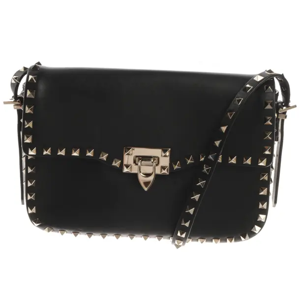 Shoulder Bag, in Black, Leather, Valentino