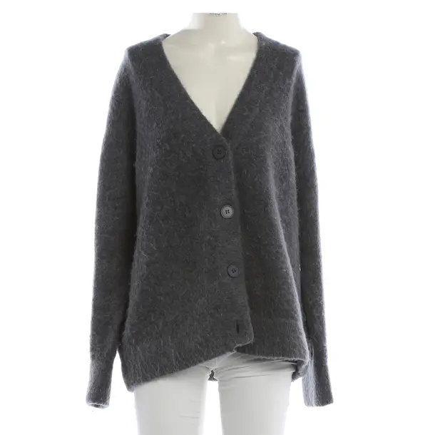 Strickjacke, in Grau, Wolle, American Vintage
