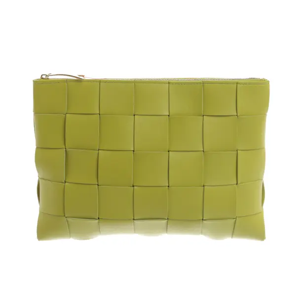 Clutch, in Hellgrün, Leder, Bottega Veneta