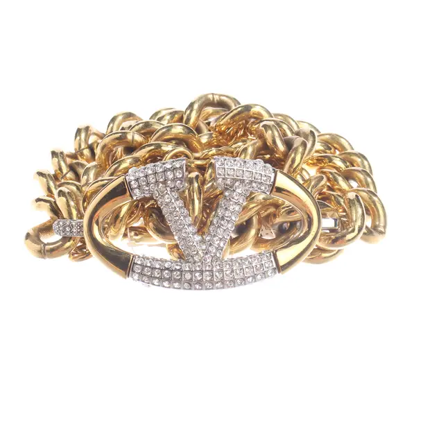 Belt, in Gold, Metal (metallic, metallised), Valentino
