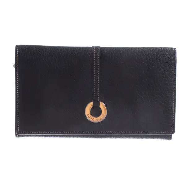 Wallet, in Dark Brown, Leather, Loro Piana