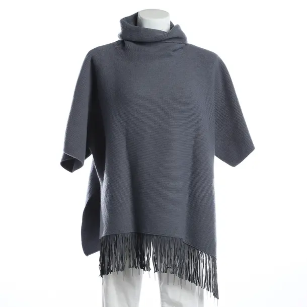 Poncho, in Gray, Wool, Fabiana Filippi