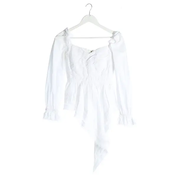 Blouse, in White, Cotton, self-portrait
