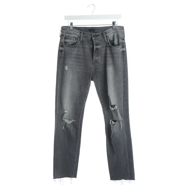 Straight Fit Jeans, in Gray, Cotton, Mother