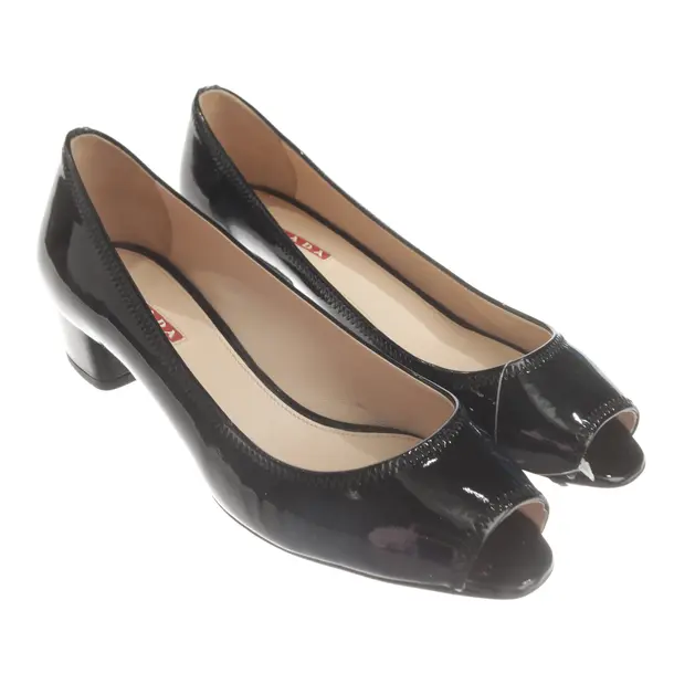 Peeptoes, in Schwarz, Prada Linea Rossa