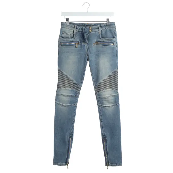 Straight Fit Jeans, in Blue, Cotton, Balmain