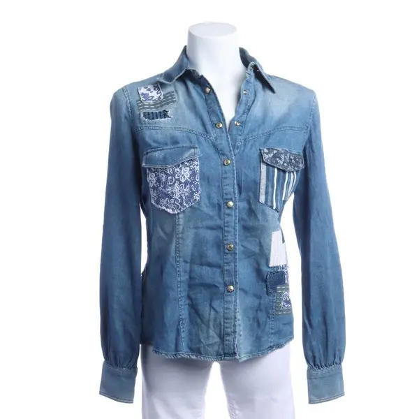 Jeansbluse in Blau, Baumwolle, Just Cavalli