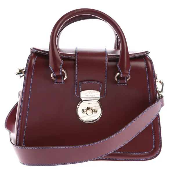 Handtasche in Rot, Leder, Aigner