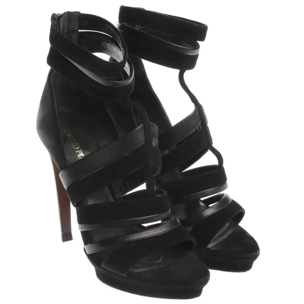 Heeled Sandals in Black, , Emilio Pucci