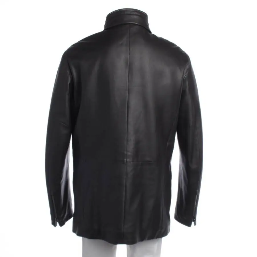 Armani Collezioni Womens Leather Goat Skin Jacket Size cheapest 40 Black Full Zip.