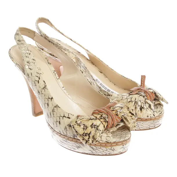 Heeled Sandals in Brown, , Prada