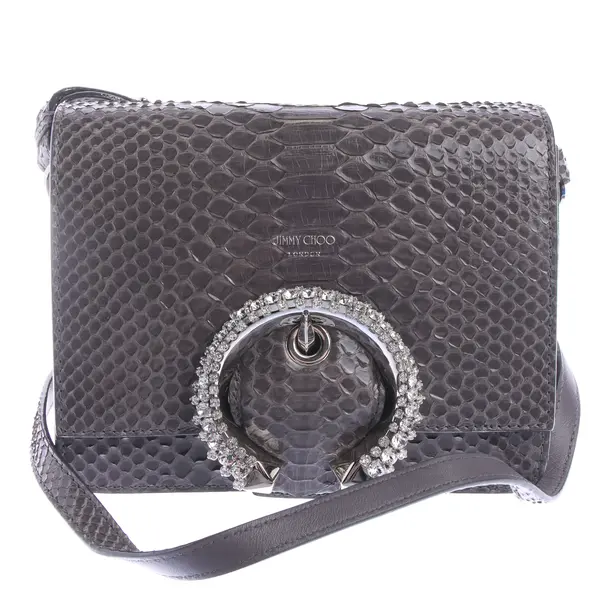 Cross Body Bag in Gray, Leather, Jimmy Choo