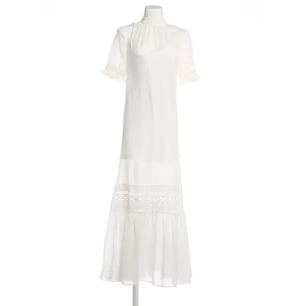 Dress, in White, Cotton, Alexander McQueen