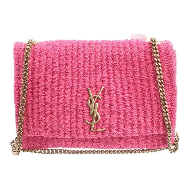 Shoulder Bag, in Pink, Straw, Saint Laurent