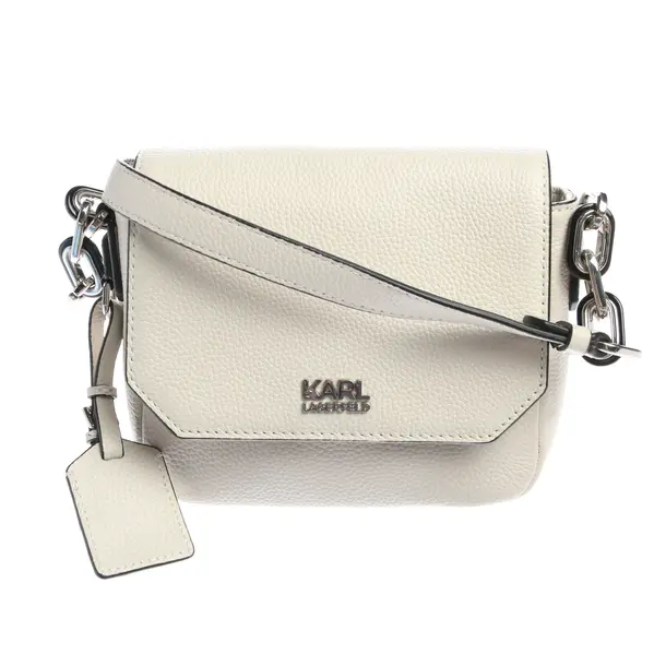 Cross Body Bag in White, Leather, Karl Lagerfeld