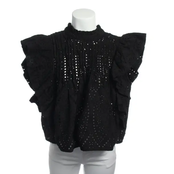 Bluse in Schwarz, Baumwolle, Ganni