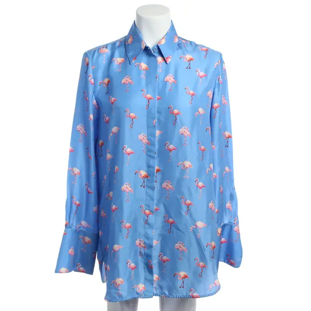 Bluse in Blau, Seide, Victoria Beckham