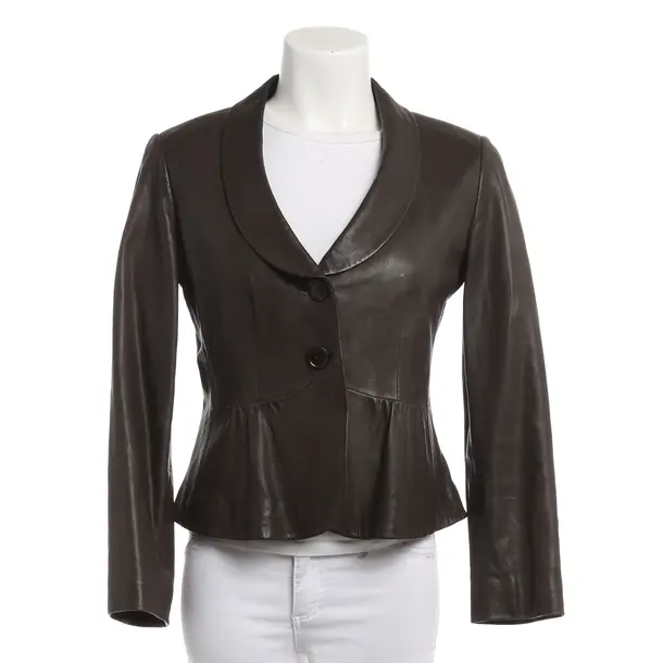 Giacca in pelle, in Marrone, Pelle, Armani Collezioni