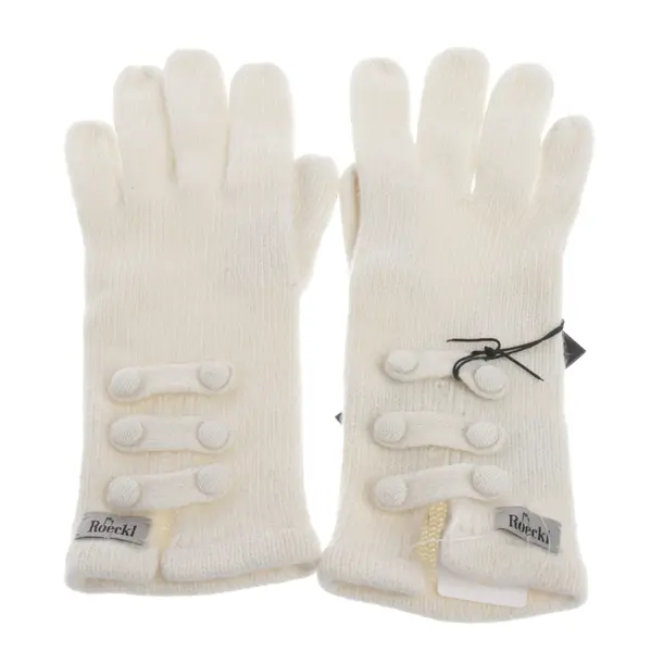 Gloves in White, Wool, Roeckl