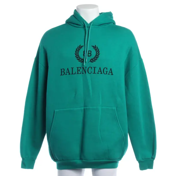 Hoodie in Grün, Baumwolle, Balenciaga