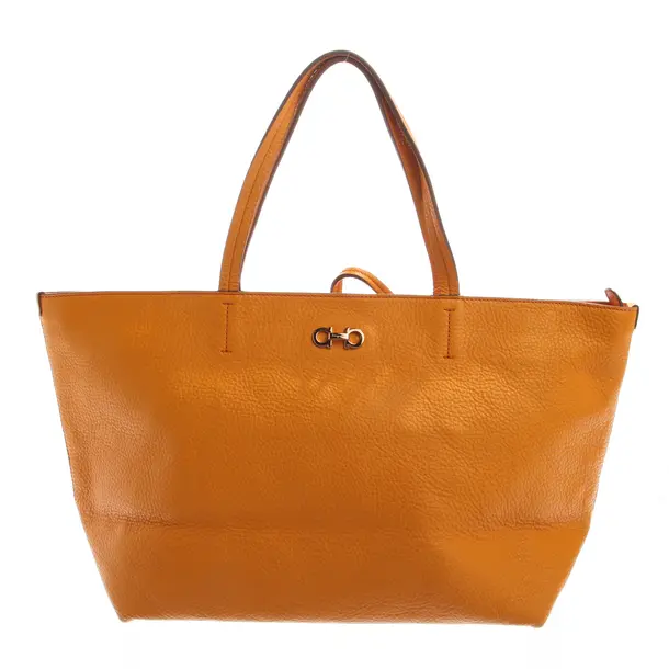 Shopper Bag in Orange, Leather, Salvatore Ferragamo