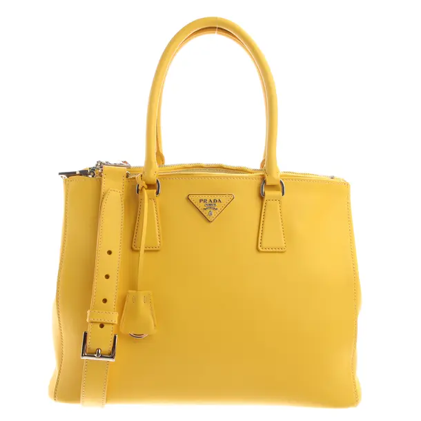Handtasche in Gelb, Leder, Prada
