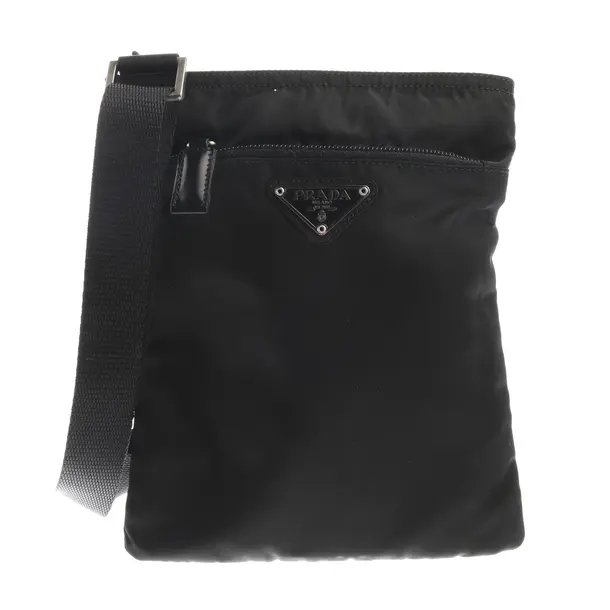 Shoulder Bag in Black, Polyamide, Prada