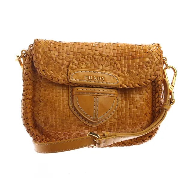 Shoulder Bag in Orange, Leather, Prada