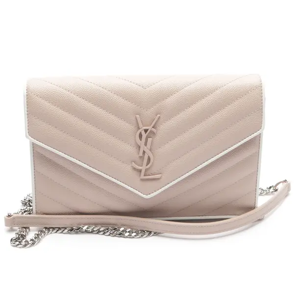Wallet on Chain in Rosa, Leder, Saint Laurent