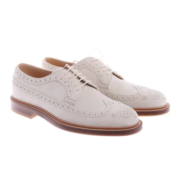 Lace Up Shoes in White, , Brunello Cucinelli