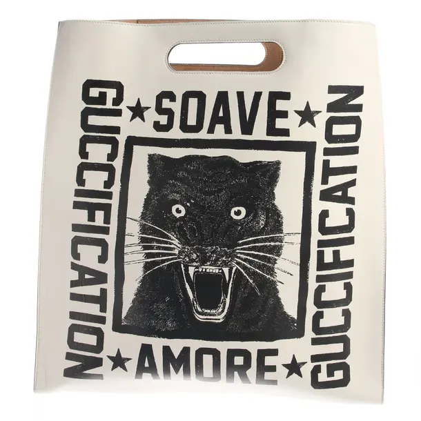 Shopper Bag in White, Leather, Gucci