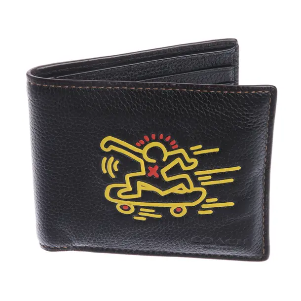 Geldbörse in Schwarz, Leder, Coach