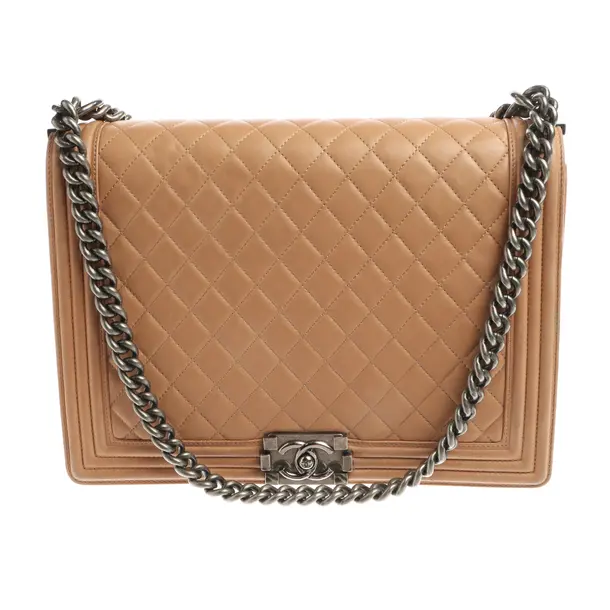 Shoulder Bag, in Light Brown, Leather, Chanel