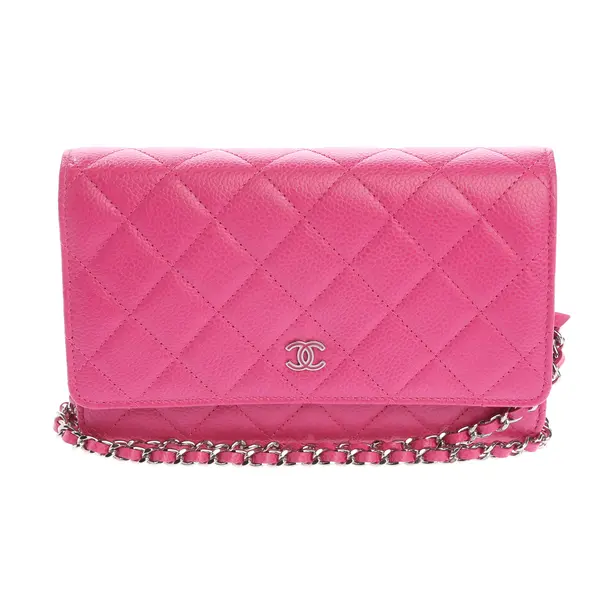 Wallet on Chain in Pink, Leather, Chanel