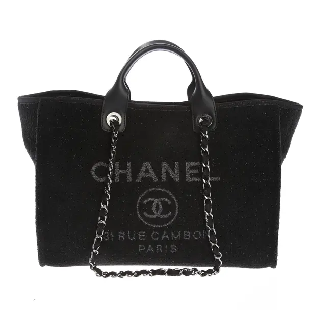 Shopper Bag in Black, Cotton, Chanel