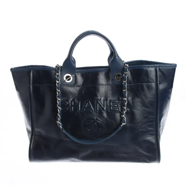 Shopper Bag in Blue, Leather, Chanel