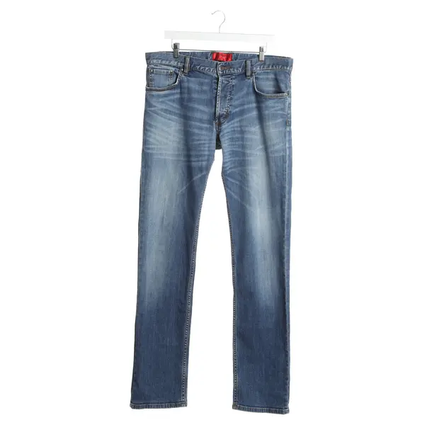 Straight Fit Jeans in Blue, Cotton, Hugo Boss Red Label