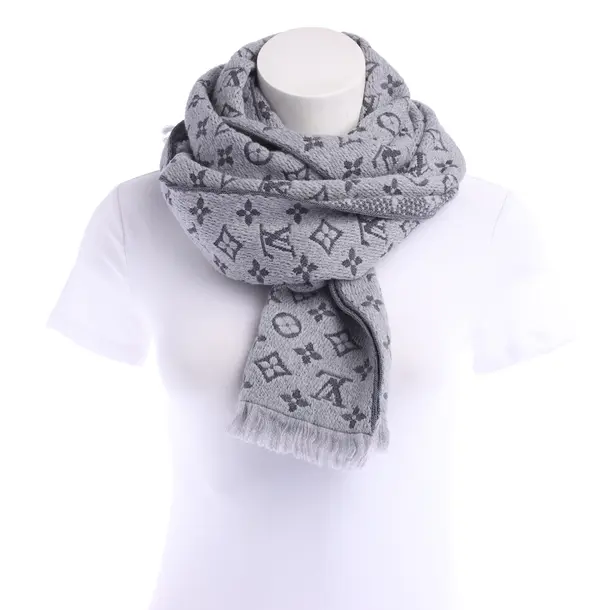 Scarf in Gray, Wool, Louis Vuitton