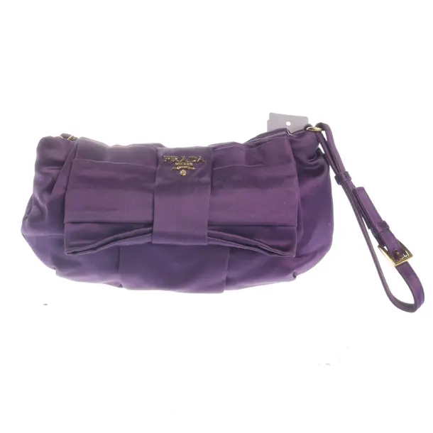 Clutch, in Lila, Baumwolle, Prada