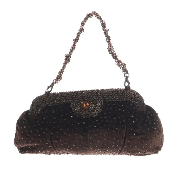 Evening Bag, in Dark Brown, Polyamide, Maliparmi