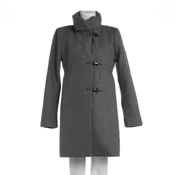 Mid-Season Coat in Gray, Wool, Fay